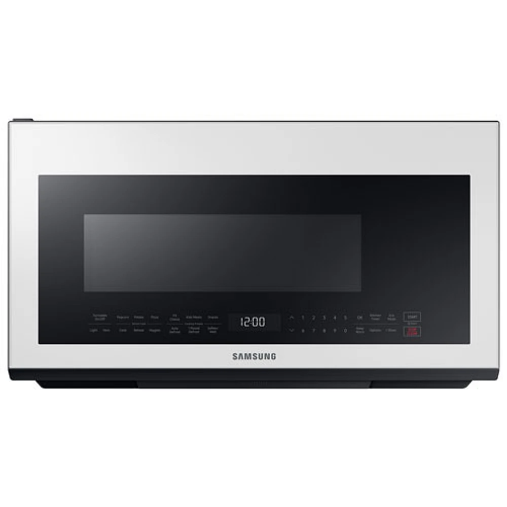 Open Box - Samsung BESPOKE Over-The-Range Microwave - 2.1 Cu. Ft. - White Glass - Scratch & Dent