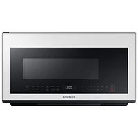 Open Box - Samsung BESPOKE Over-The-Range Microwave - 2.1 Cu. Ft. - White Glass - Scratch & Dent