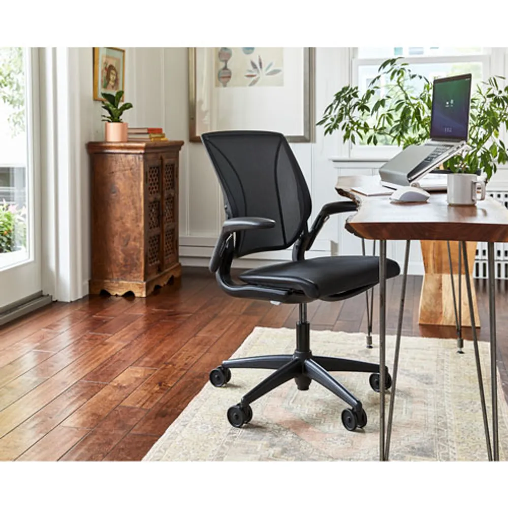 Humanscale Diffrient World Ergonomic Mid-Back Mesh Task Chair - Black