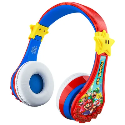 KIDdesigns Super Mario Over-Ear Bluetooth Kids Headphones - Multi