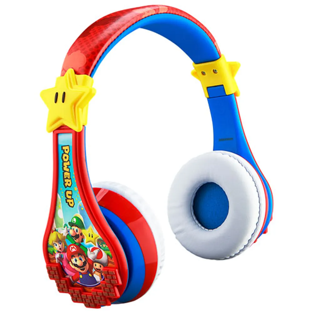 KIDdesigns Super Mario Over-Ear Bluetooth Kids Headphones - Multi