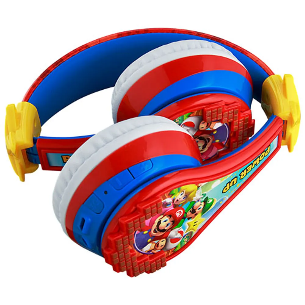 KIDdesigns Super Mario Over-Ear Bluetooth Kids Headphones - Multi