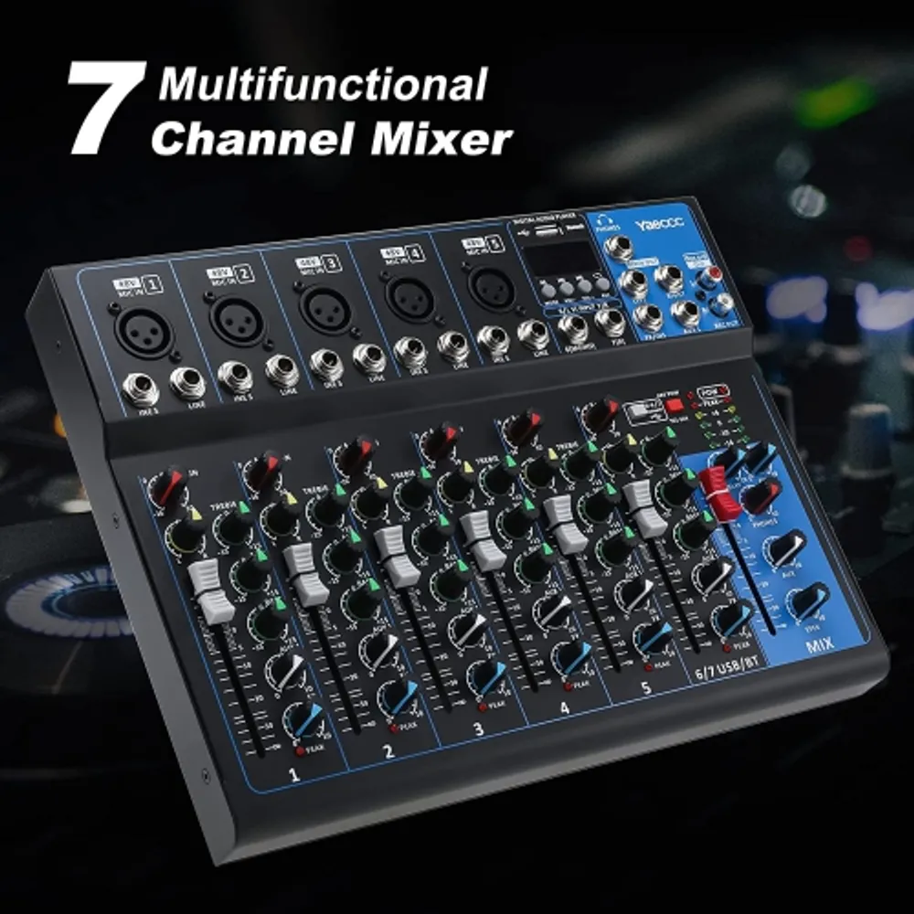  Pyle Studio Audio Sound Mixer Board - 4 Channel Bluetooth  Compatible Professional Portable Digital DJ Mixing Console W/USB Mixer Audio  Interface - Mixing Boards for Studio Recording : Musical Instruments