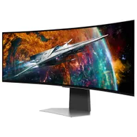 Moniteur intelligent FreeSync G-Sync DELO incurvé QHD 240 Hz 49 po Odyssey OLED G9 de Samsung avec temps de réponse 0,03 ms gris à gris (LS49CG954SNXZA) - Argenté