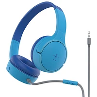 Belkin SoundForm Mini On-Ear Wired Kids Headphones - Blue