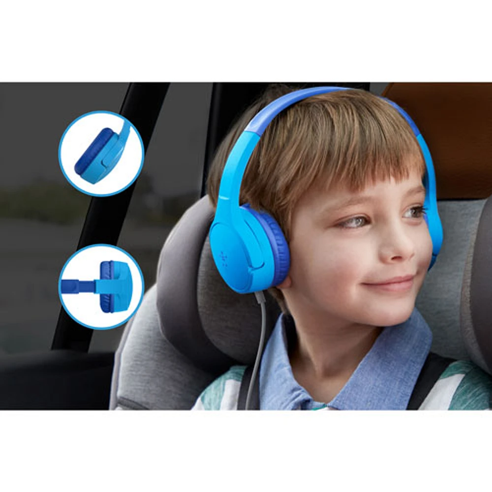 Belkin SoundForm Mini On-Ear Wired Kids Headphones - Blue