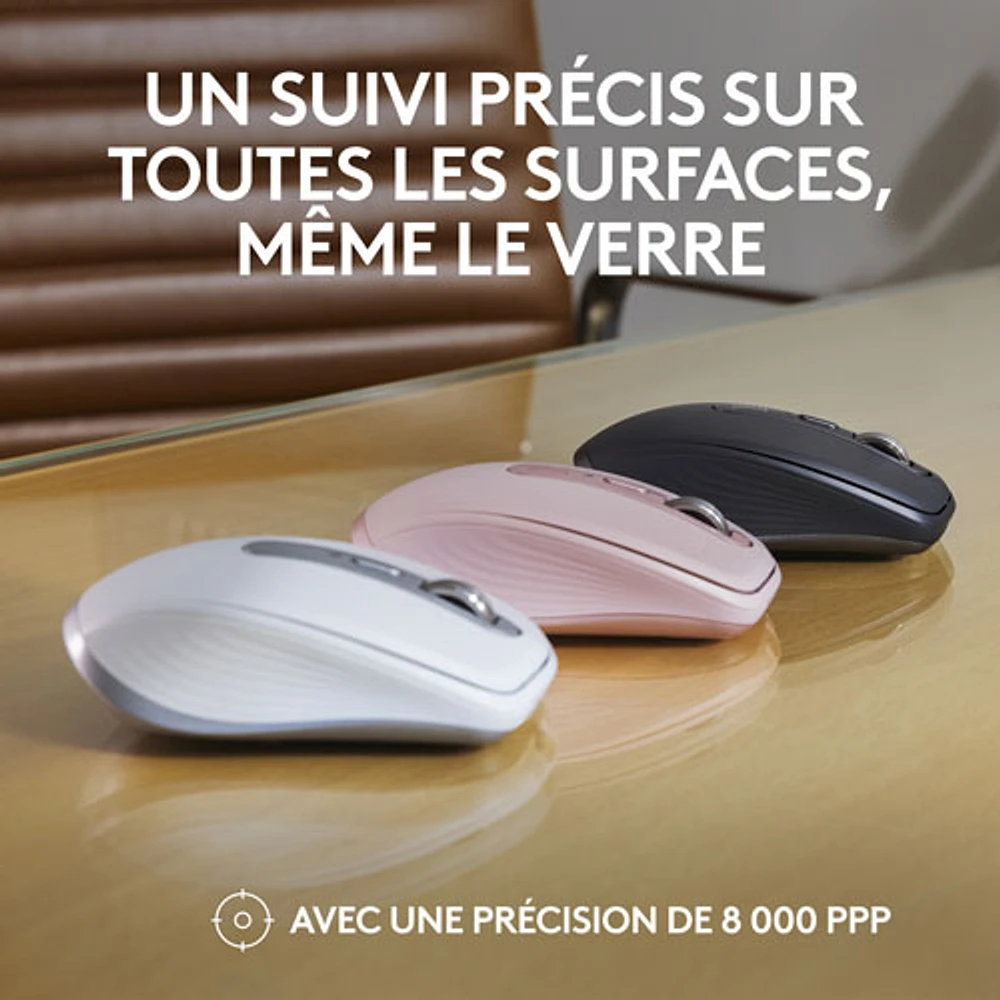 Souris sans fil Darkfield compacte MX Anywhere 3S de Logitech - Gris pâle