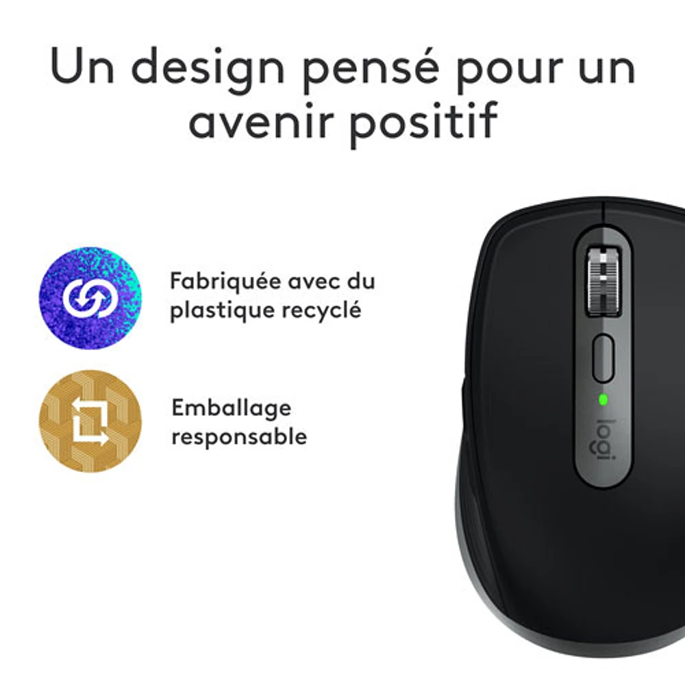 Souris sans fil compacte Darkfield MX Anywhere 3S de Logitech avec boutons programmables