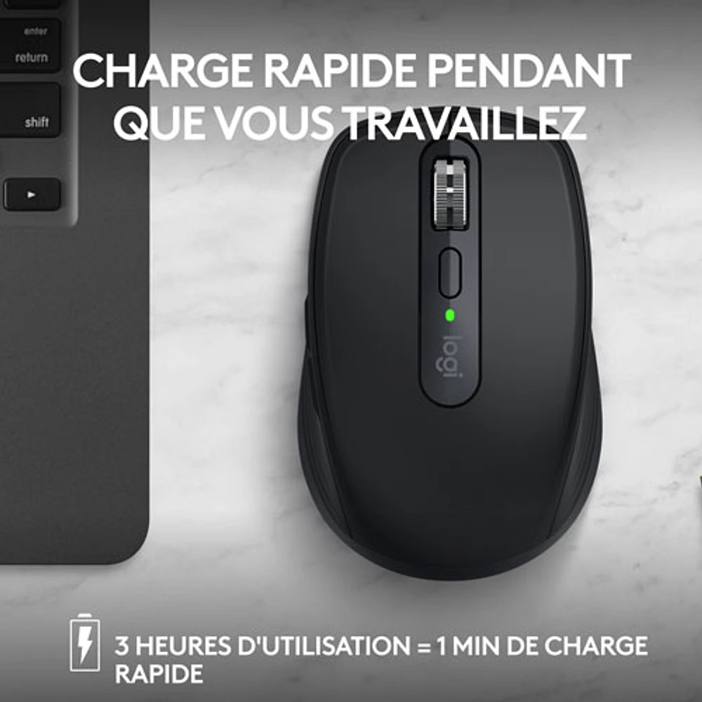 Souris sans fil compacte Darkfield MX Anywhere 3S de Logitech avec boutons programmables