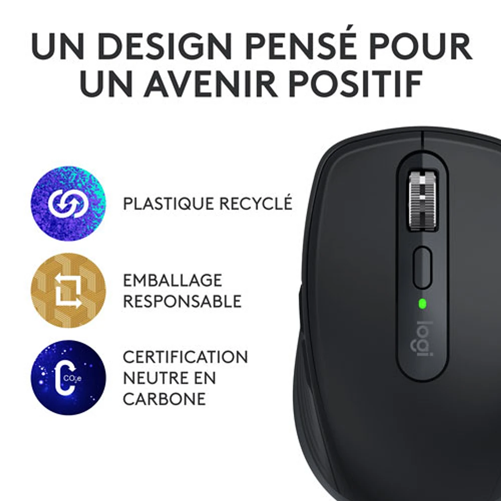 Souris sans fil compacte Darkfield MX Anywhere 3S de Logitech avec boutons programmables