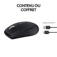 Logitech MX Anywhere 3S Wireless Compact Darkfield Mouse - Black