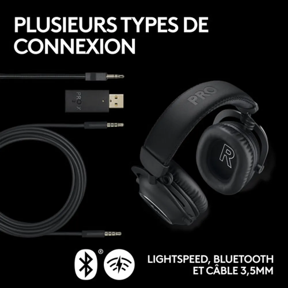 Casque de jeu sans fil G PRO X 2 LIGHTSPEED de Logitech - Noir