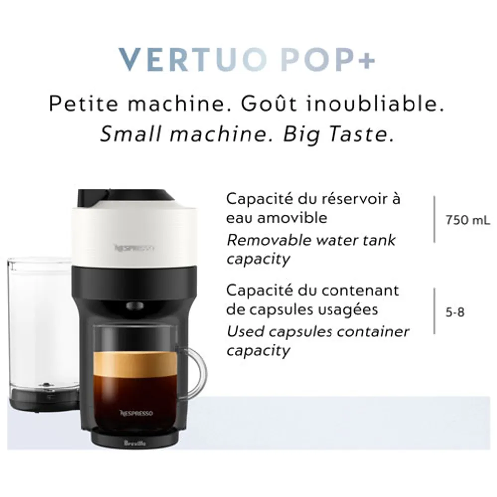 Nespresso Vertuo Pop+ Coffee & Espresso Machine by Breville - Coconut White