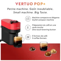 Nespresso Vertuo Pop+ Coffee Pod Machine by Breville with Aeroccino - Spicy Red