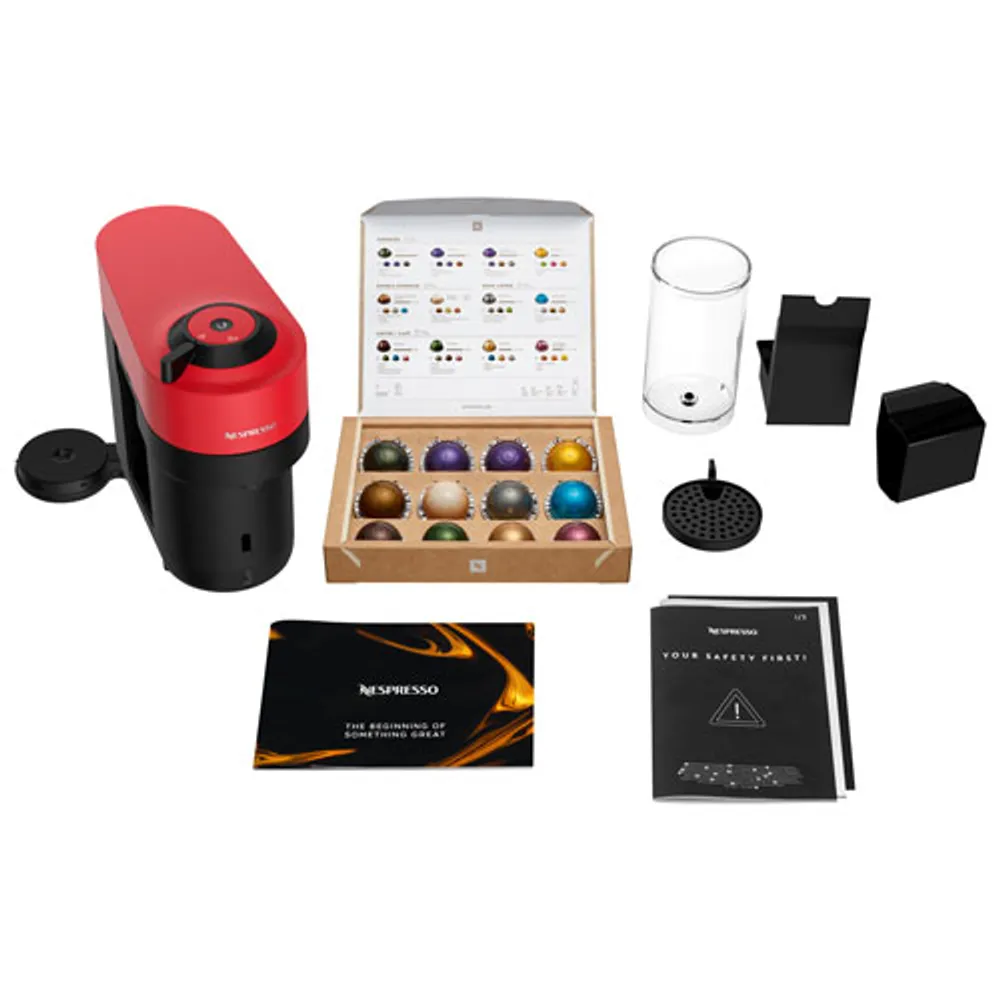 Machine à café à capsules Nespresso Vertuo Pop+ par Breville - Rouge piment