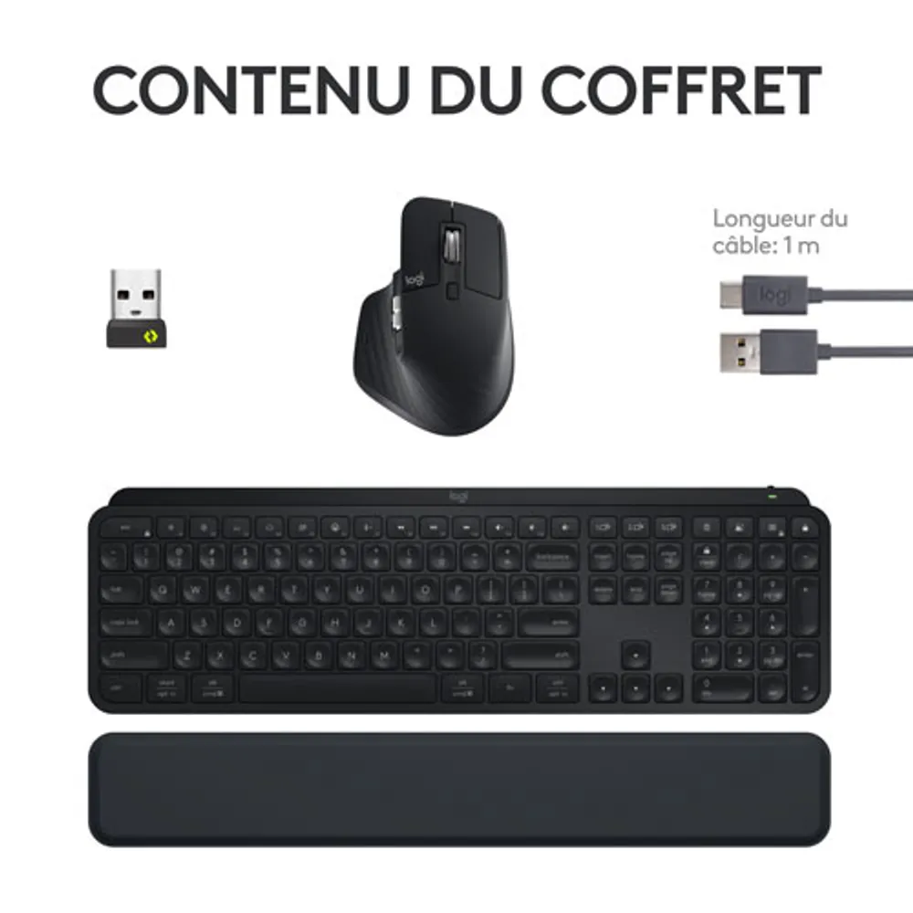 MX Keys S Bluetooth Combo - MX Keys S Keyboard, MX Master 3S Mouse, MX Palm Rest