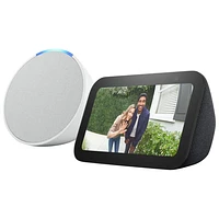 Haut-parleur intelligent Echo Pop d'Amazon avec Alexa - Blanc glacier