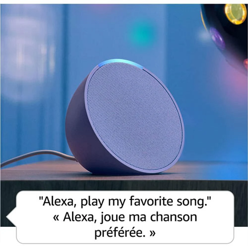 Haut-parleur intelligent Echo Pop d'Amazon avec Alexa - Blanc glacier