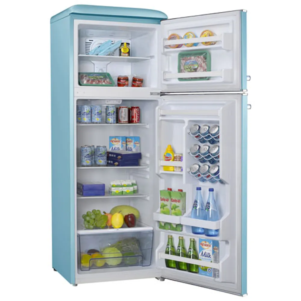 Galanz Retro 24" 12 Cu. Ft. Freestanding Top Freezer Refrigerator (GLR12TBEEFR) - Bebop Blue