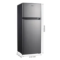 Galanz 24" 7.6 Cu. Ft. Freestanding Top Freezer Refrigerator (GLR76TS1E) - Stainless Steel