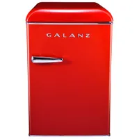 Galanz Retro 24" 2.5 Cu. Ft. Freestanding All-Fridge Refrigerator (GLR25MRDR10) - Hot Rod Red