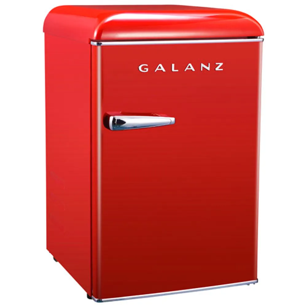 Galanz Retro 24" 2.5 Cu. Ft. Freestanding All-Fridge Refrigerator (GLR25MRDR10) - Hot Rod Red