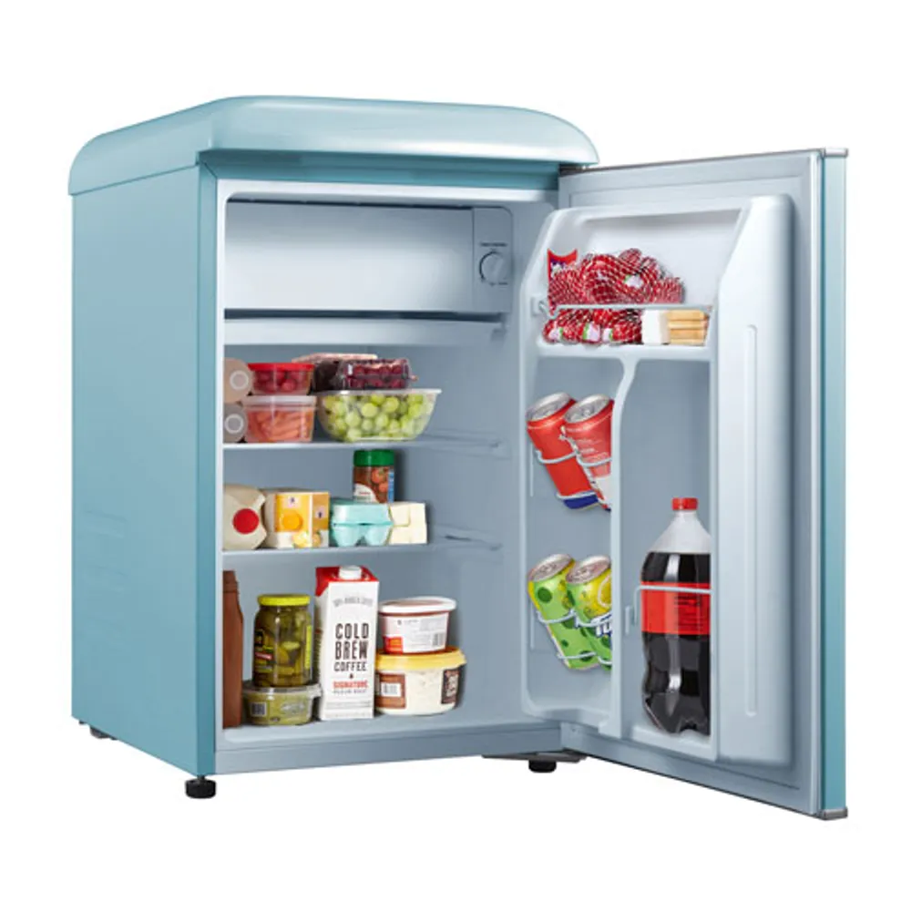 Galanz Retro 19" 2.5 Cu. Ft. Freestanding All-Fridge Refrigerator (GLR25MBER10) - Bebop Blue