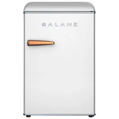Galanz Retro 19" 2.5 Cu. Ft. Freestanding All-Fridge Mini Refrigerator (GLR25MWER27) - Rose Gold White
