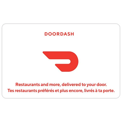 Carte-cadeau DoorDash - 100 $ - Téléchargement numérique