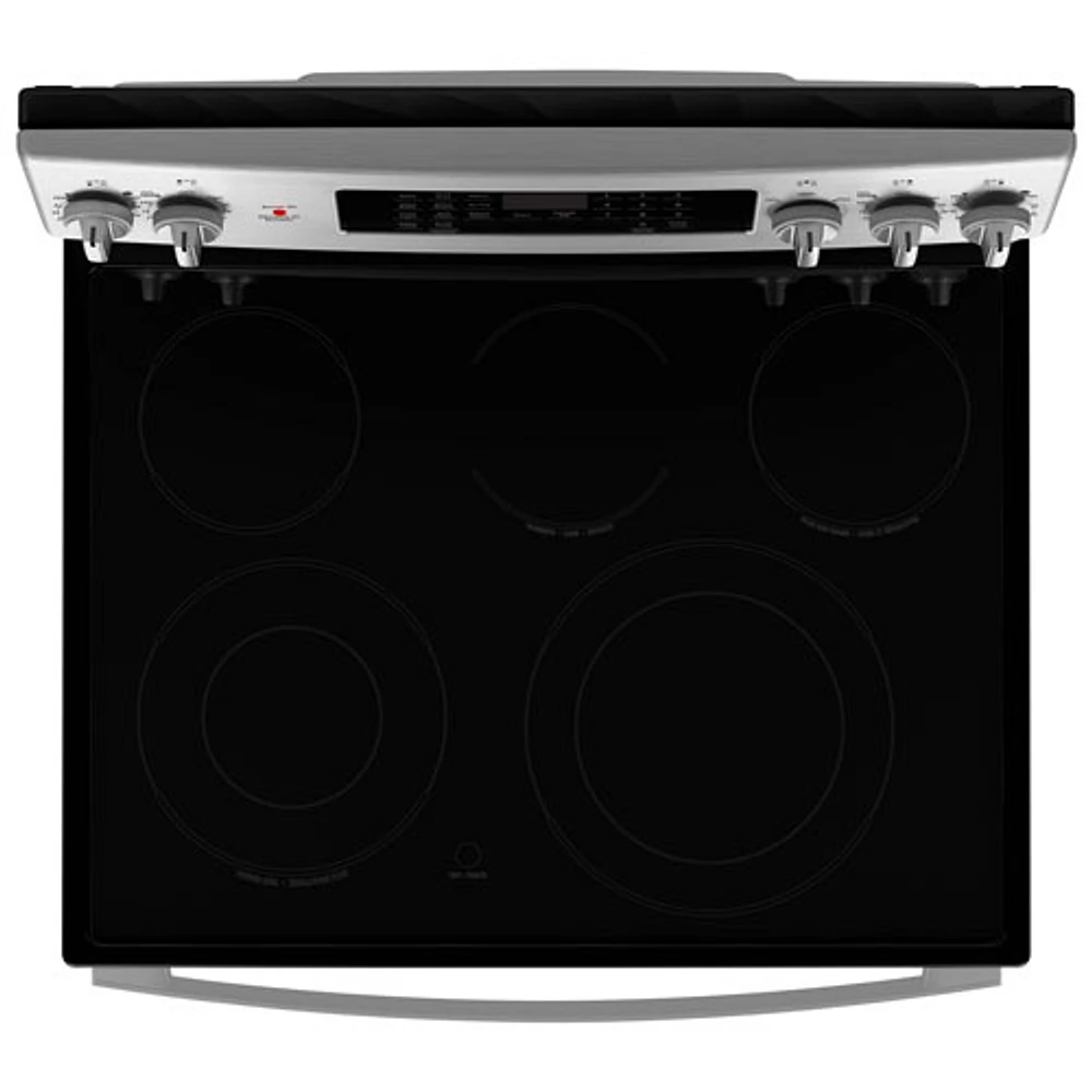 GE 30" 5.0 Cu. Ft. True Convection 5-Element Freestanding Electric Air Fry Range (JCB840STSS) - Stainless Steel