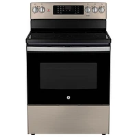 GE 30" 5.0 Cu. Ft. True Convection 5-Element Freestanding Electric Air Fry Range (JCB840ETES) - Slate