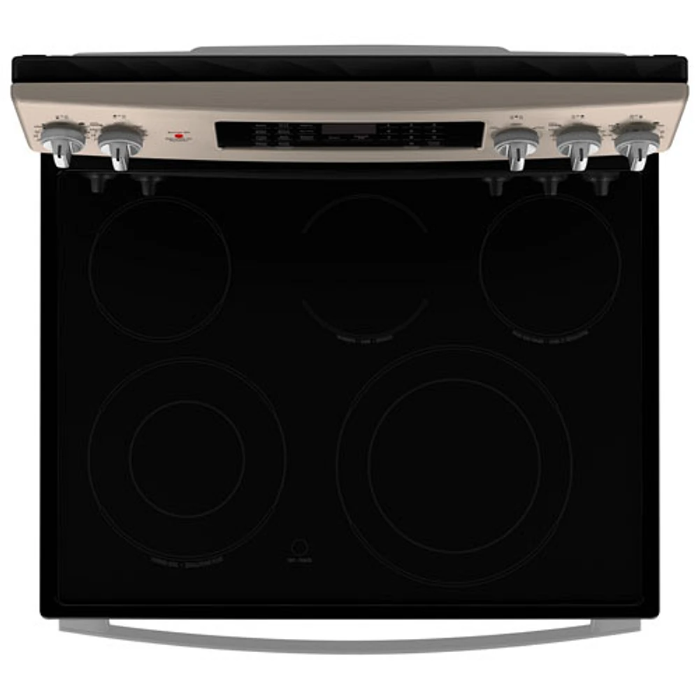 GE 30" 5.0 Cu. Ft. True Convection 5-Element Freestanding Electric Air Fry Range (JCB840ETES) - Slate