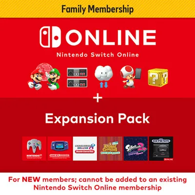 Nintendo Switch Online + Expansion Family Pack Membership - Digital Download