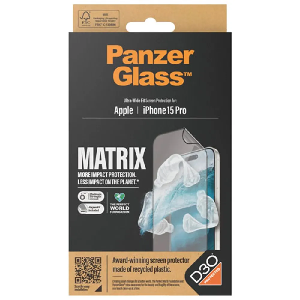 PanzerGlass Matrix D3O Hybrid Screen Protector for iPhone 15 Pro