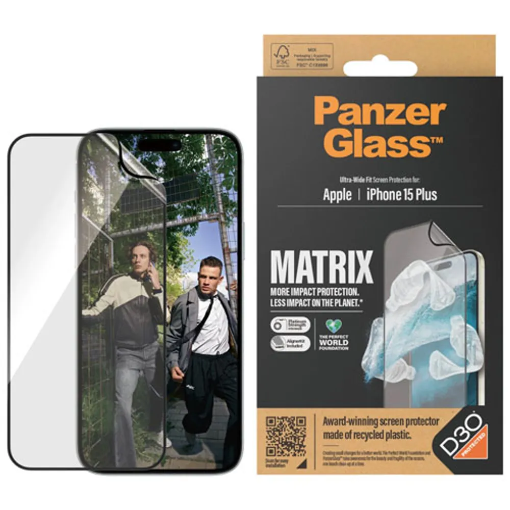 PanzerGlass Matrix D3O Hybrid Screen Protector for iPhone 15 Plus