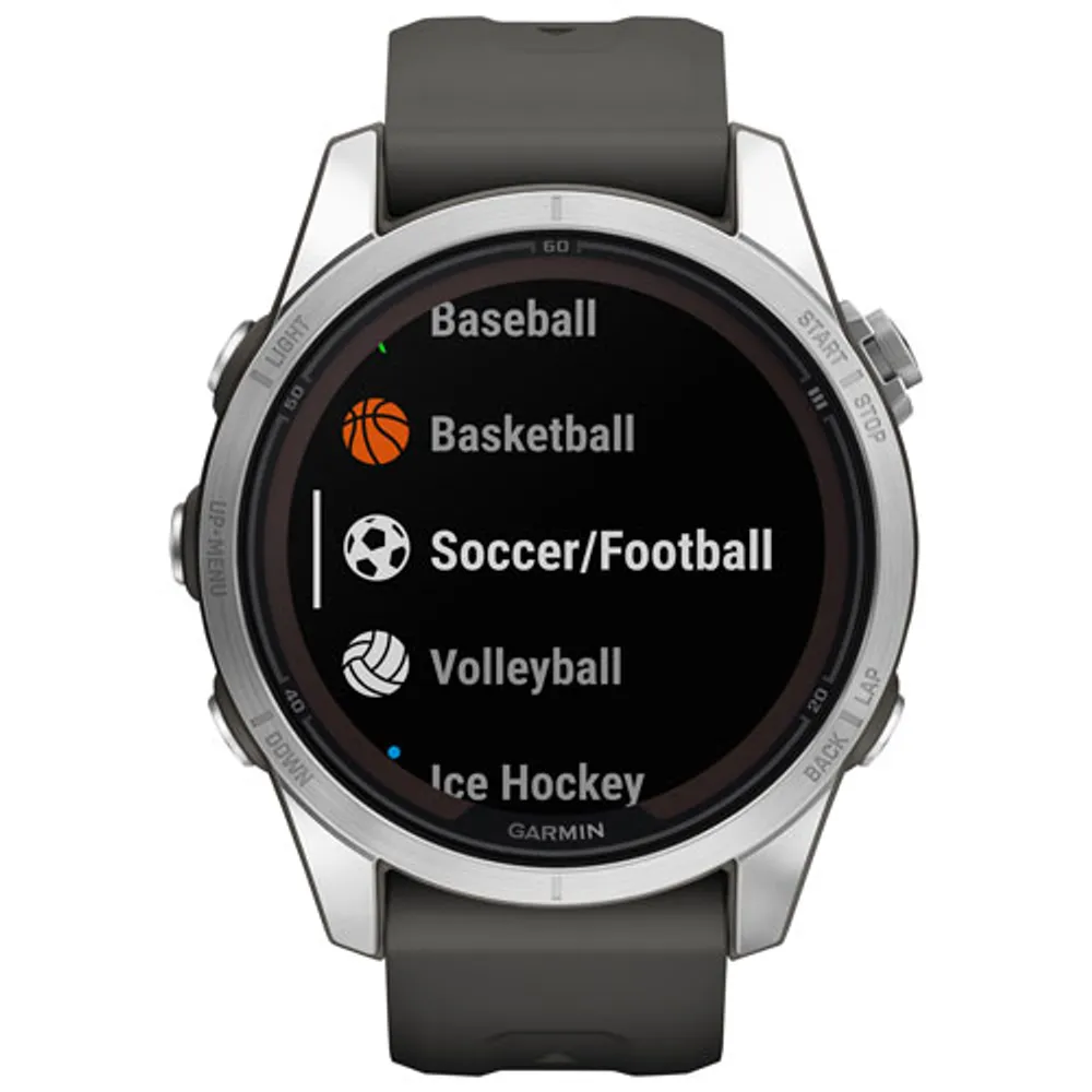 Garmin fēnix 7S Pro Solar 42mm Bluetooth Multisport Smartwatch - Silver/Graphite