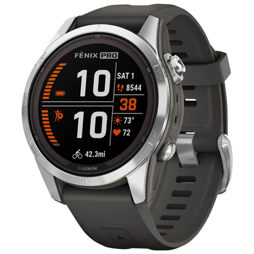 Garmin fēnix 7S Pro Solar 42mm Bluetooth Multisport Smartwatch - Silver/Graphite