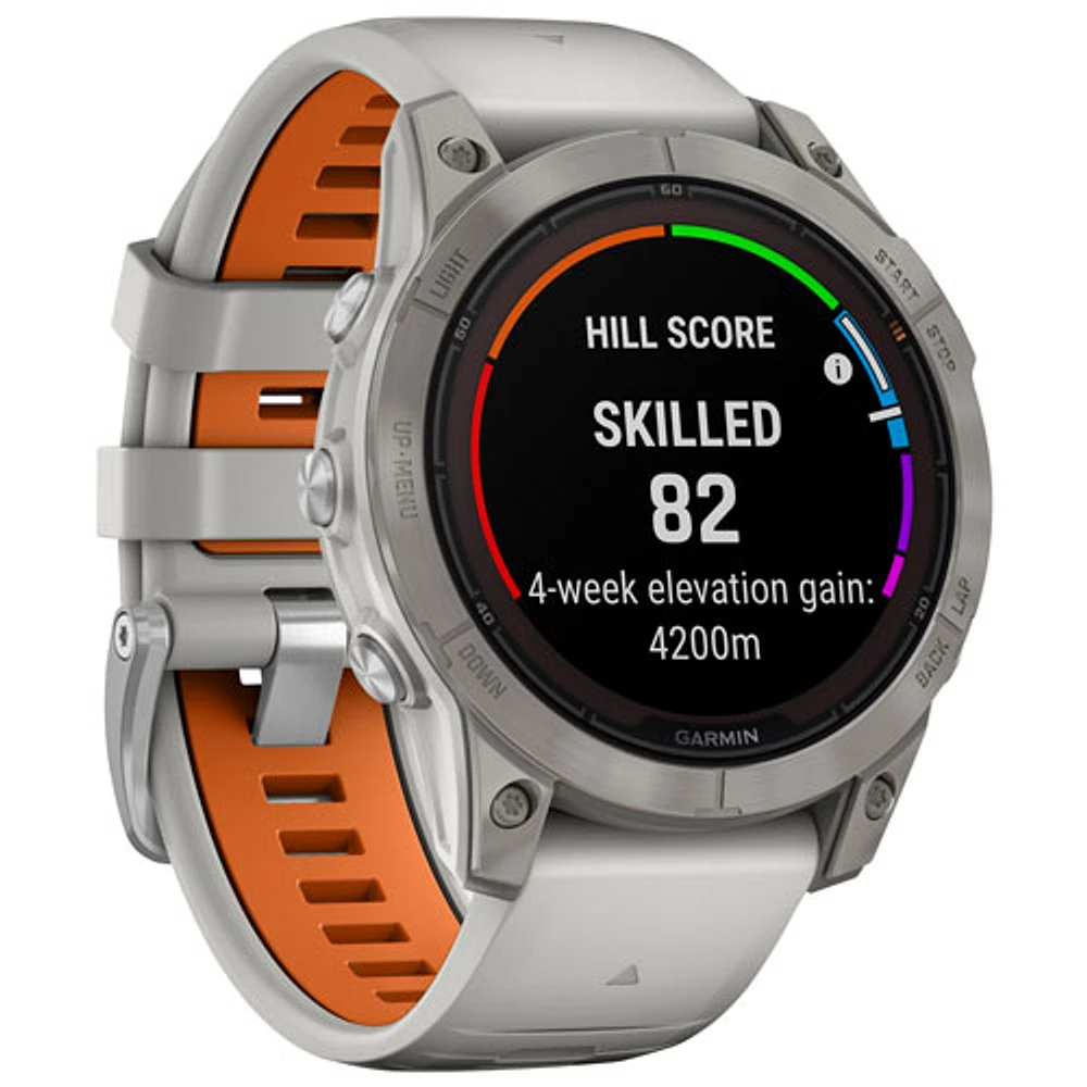Garmin fēnix 7 Pro Sapphire Solar 47mm Bluetooth Multisport Smartwatch - Fog Grey/Ember Orange