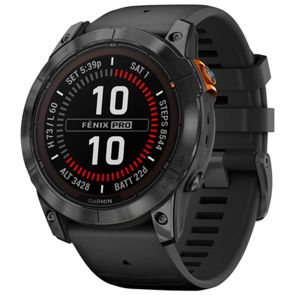 Garmin fenix 7X Pro Solar 51mm GPS Watch with Heart Rate Monitor - Slate Grey/Black