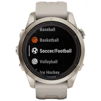 Garmin fēnix 7S Pro Sapphire Solar 42mm Bluetooth Multisport Smartwatch - Soft Gold/Light Sand