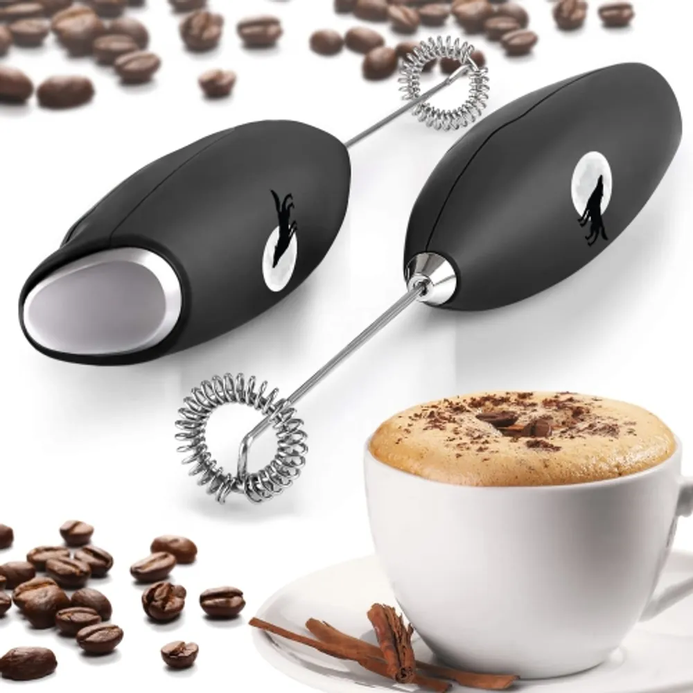 Zulay Kitchen Powerful Handheld Milk Frother for Coffee with Upgraded Titanium Motor - Black