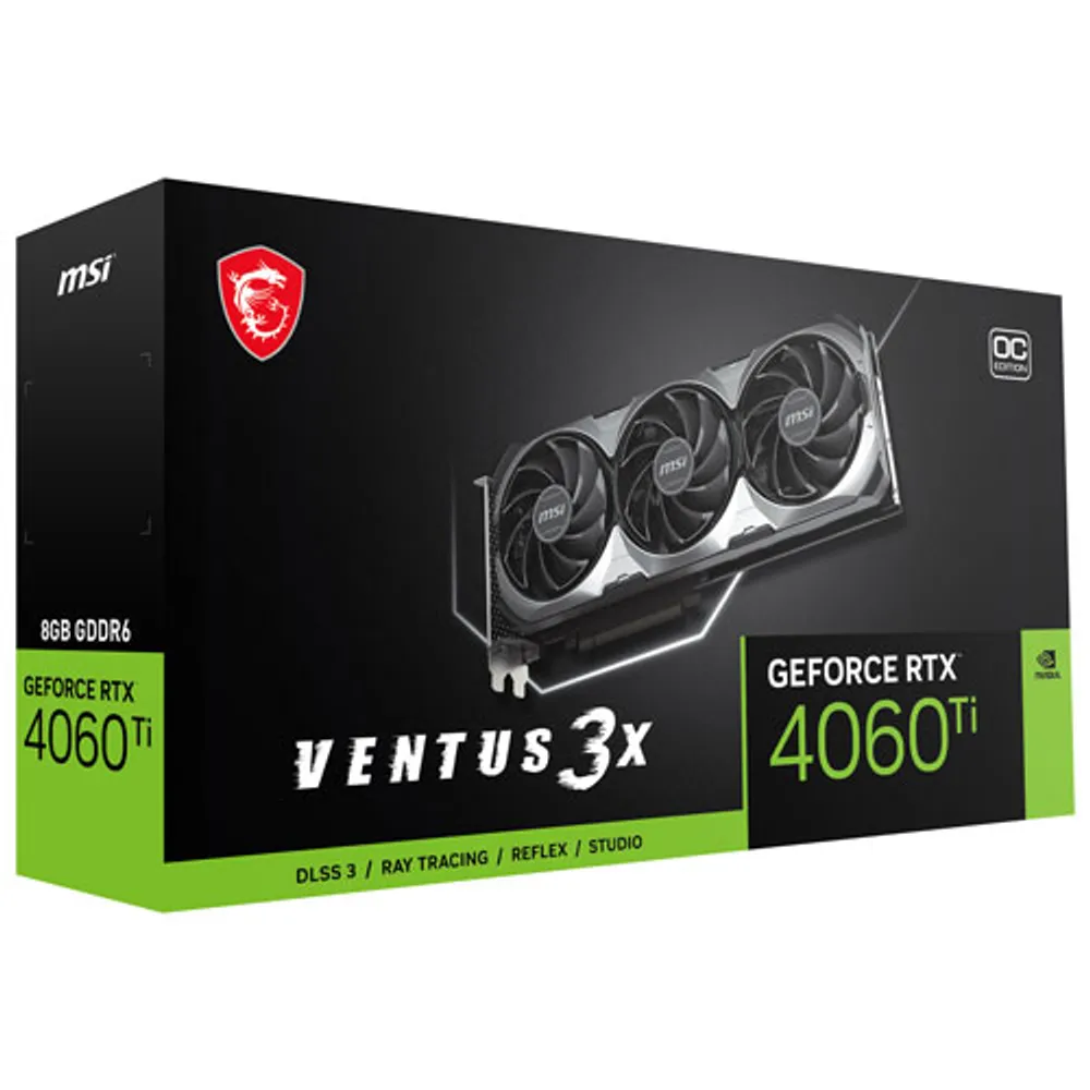 MSI GeForce RTX 4060 Ti Ventus 3X OC 8GB GDDR6 Video Card