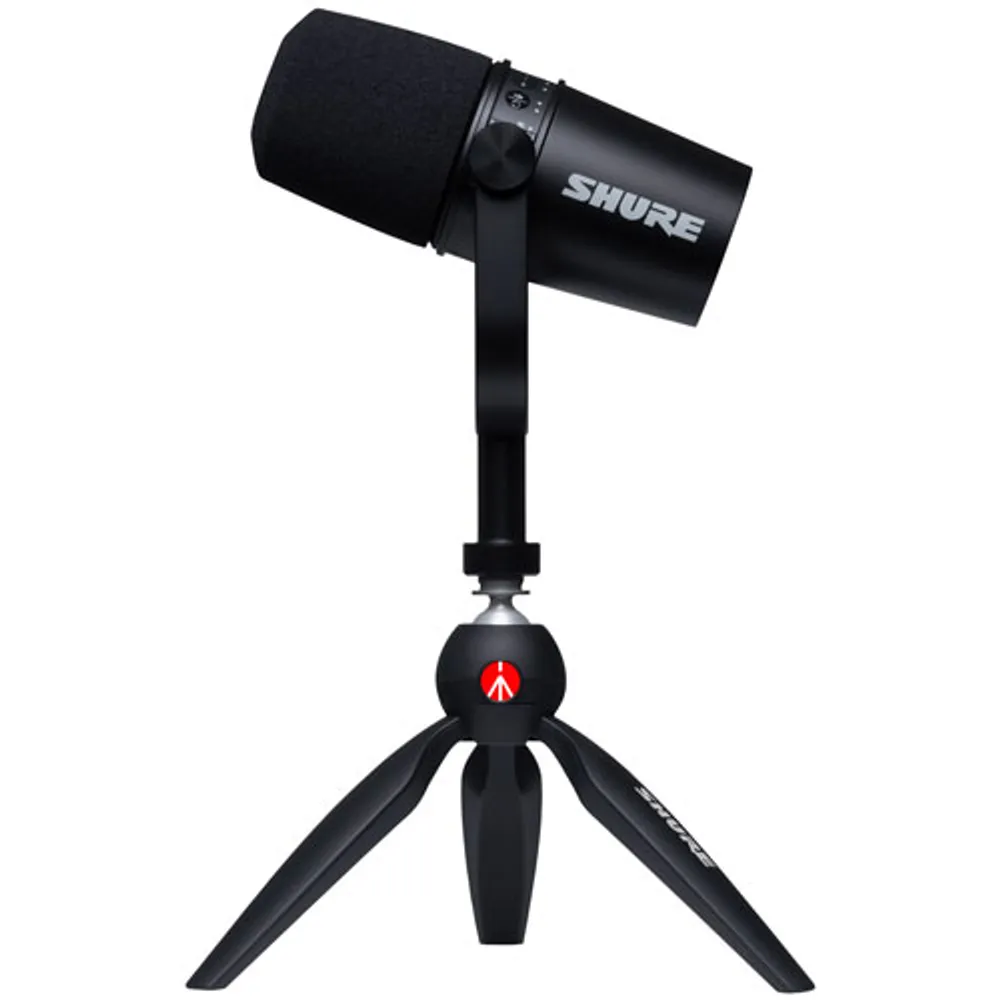 Shure MV7 Dynamic Podcast USB/XLR Microphone with Stand - Black