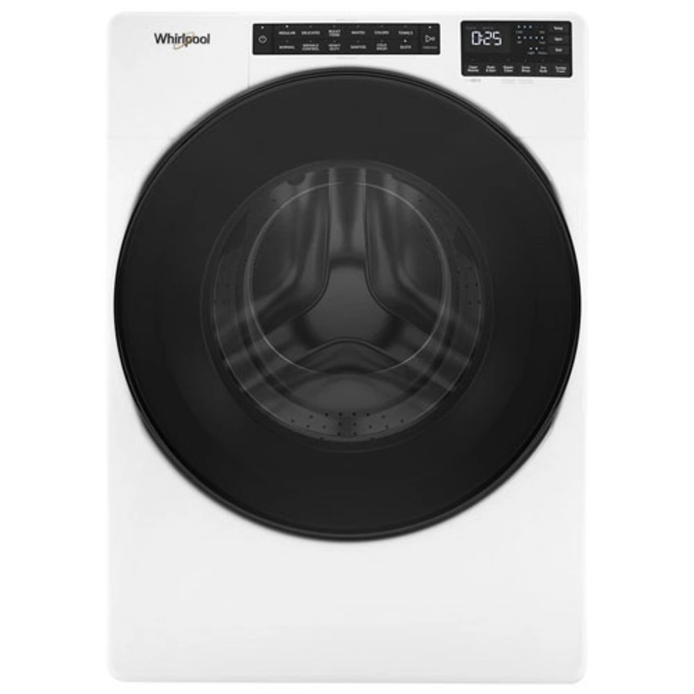 Boîte ouverte - Laveuse à vapeur à chargement frontal HE de 5,2 pi³ de Whirlpool (WFW5605MW) - Blanc - Endommagé