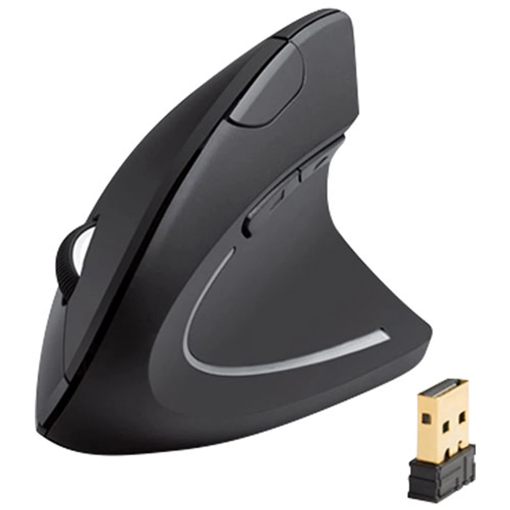 Souris optique sans fil ergonomique verticale d'Anker - Noir