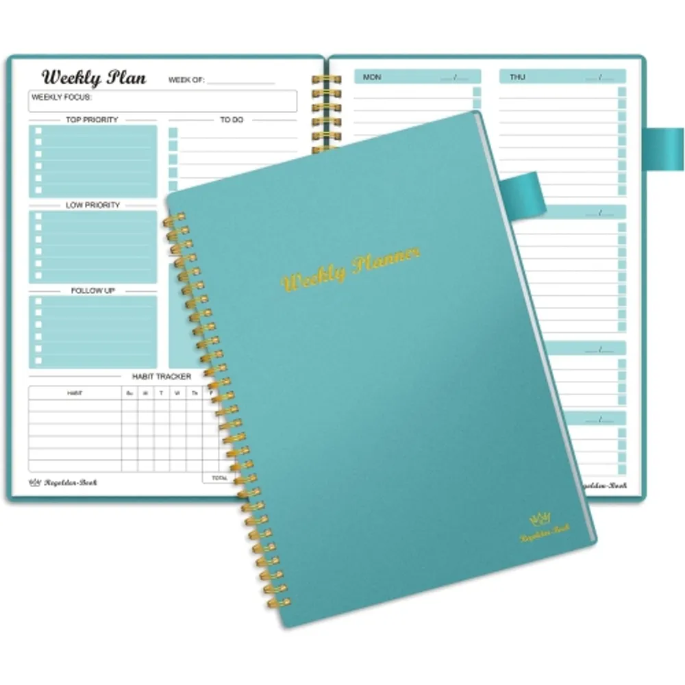 COOLHUT Weekly Planner Undated, Weekly Goals To Do List Notebook