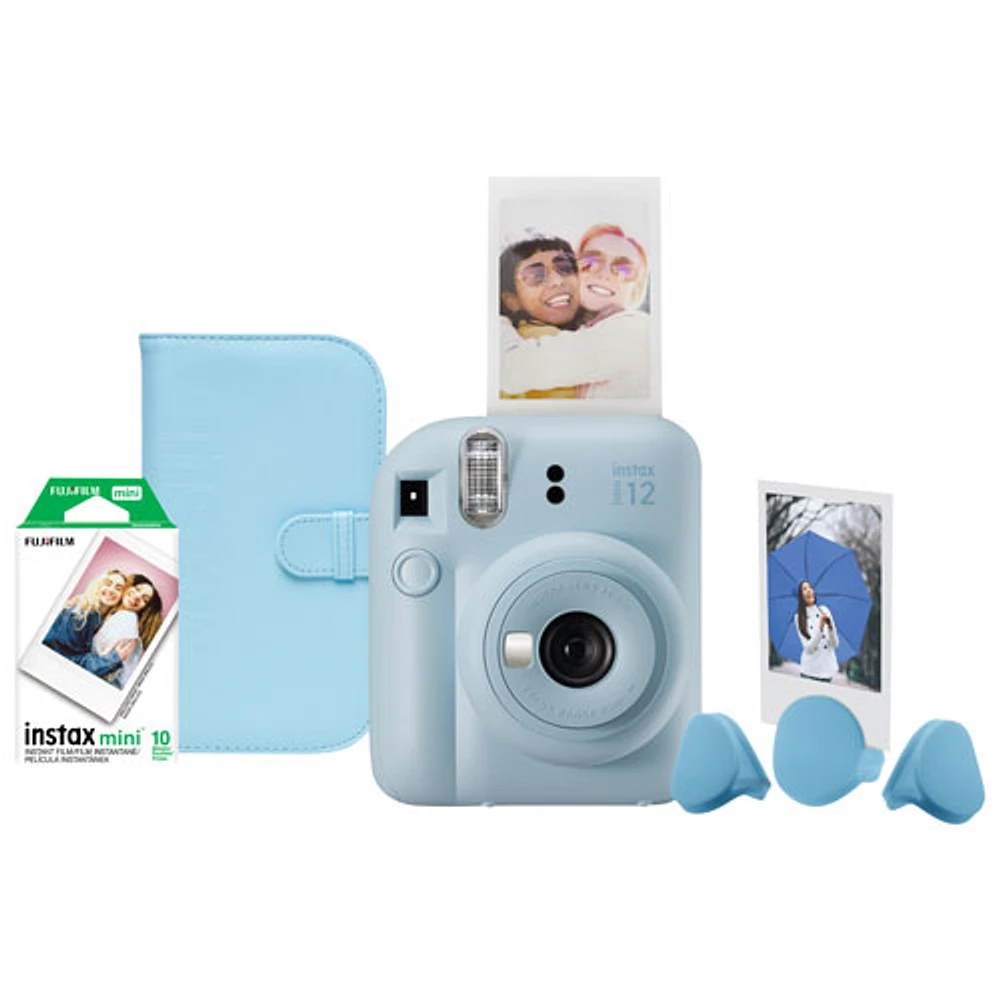 Ensemble avec appareil photo instantané Instax Mini 12 de Fujifilm - Bleu pastel - Exclusivité de Best Buy