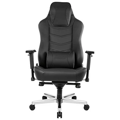 Fauteuil de bureau ergonomique en cuir véritable à dossier haut Onyx Deluxe d'AKRacing - Noir