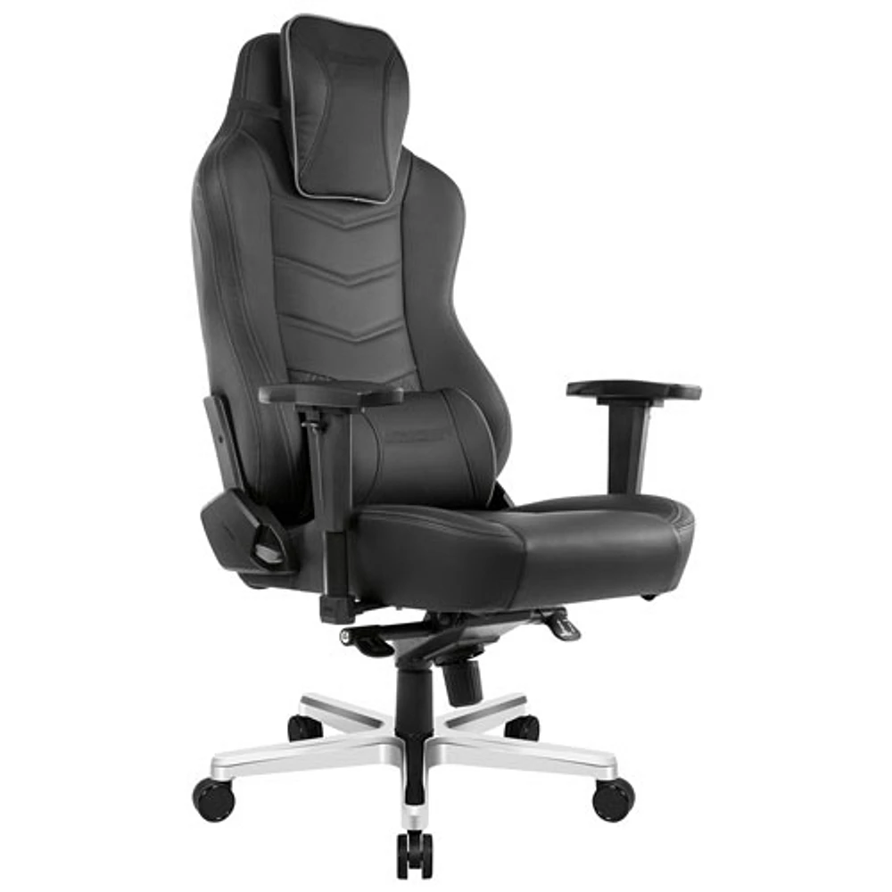 Fauteuil de bureau ergonomique en cuir véritable à dossier haut Onyx Deluxe d'AKRacing - Noir