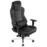 Fauteuil de bureau ergonomique en cuir véritable à dossier haut Onyx Deluxe d'AKRacing - Noir